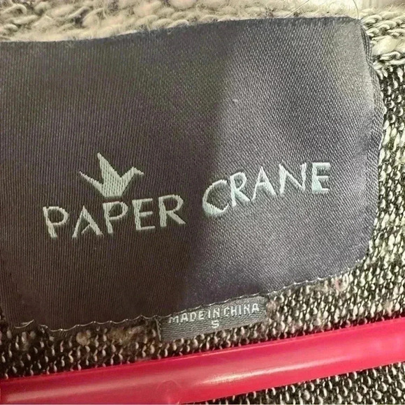 Paper Crane  Cardigan Sweater Heathered Grey & White Size Small - Picture 6 of 16